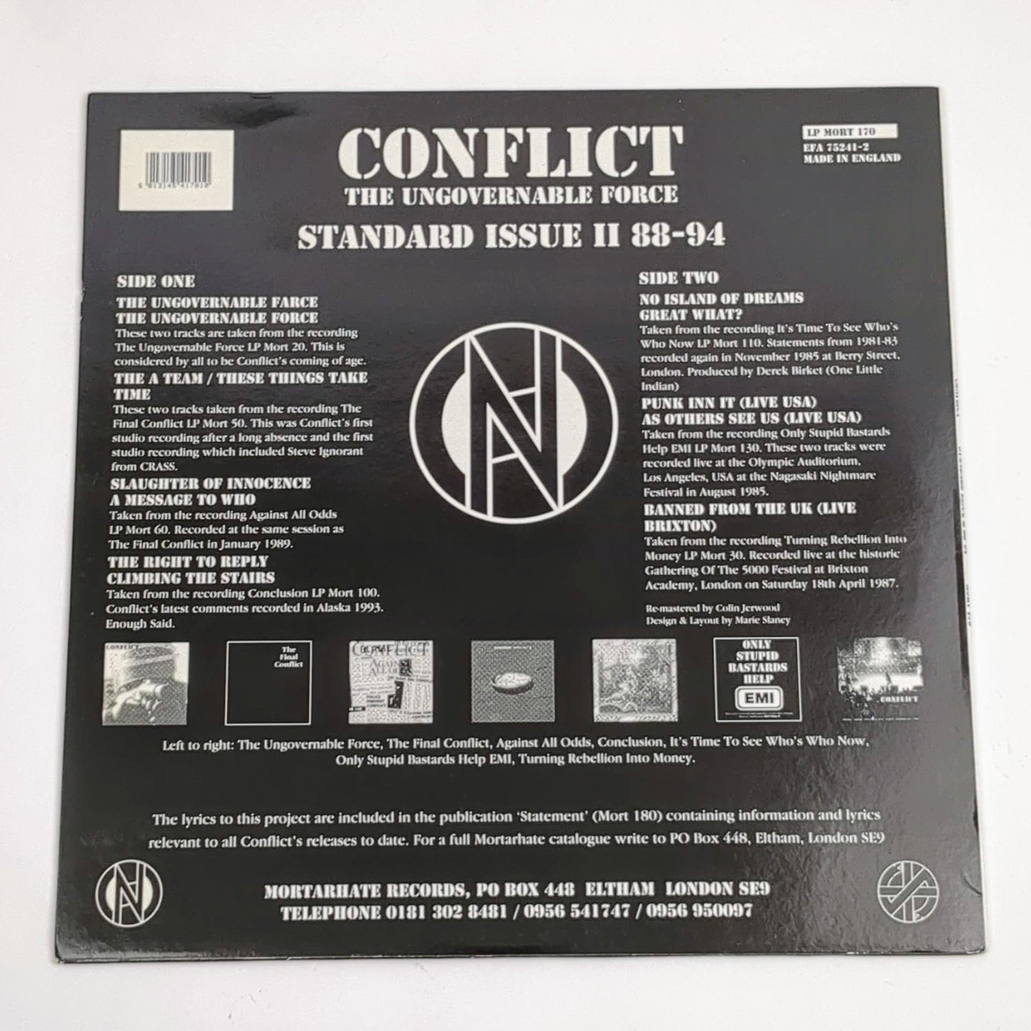 Conflict -Standard Issue 88-94 1995- UK Vinyl LP Comp VG+/VG+